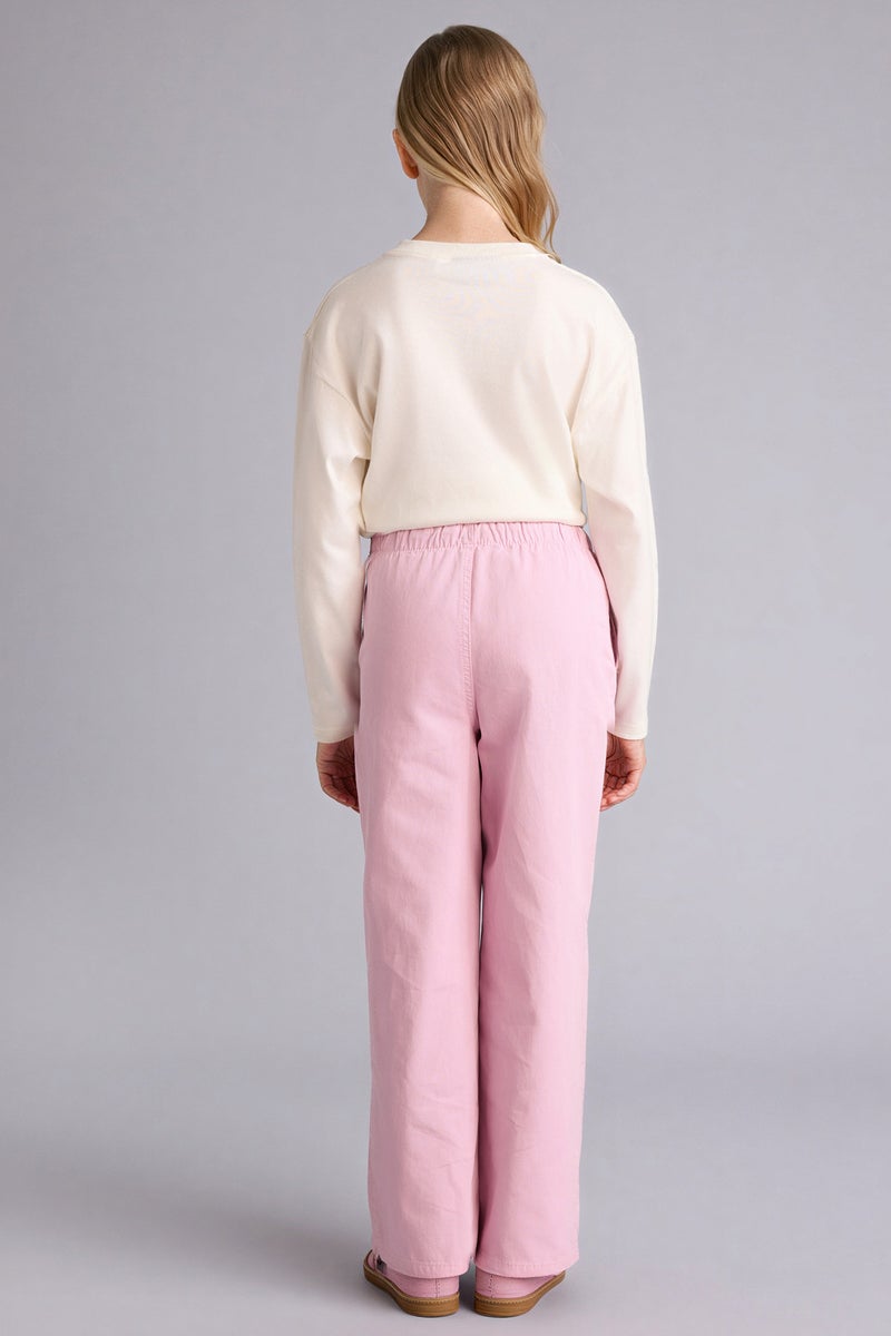 DeFacto Pink Girl Girl Wide Leg Gabardine Trousers Casual - Image 5